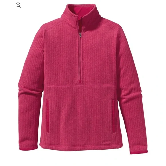 Patagonia Better Sweater Ribbed Marsupial 1/2 Zip Mock Neck ‘Jeweled Berry’ Sz S - Picture 1 of 13